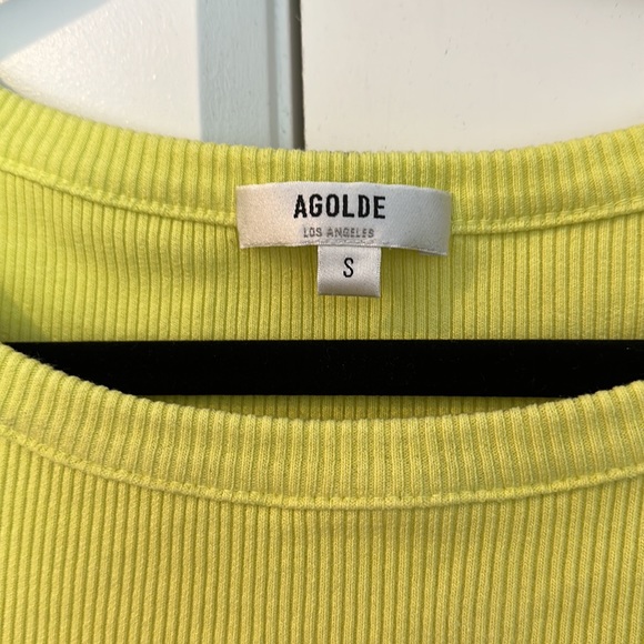 NEW Agolde 90s Scoopneck Fitted Rib Tee in Tarte - Picture 7 of 7